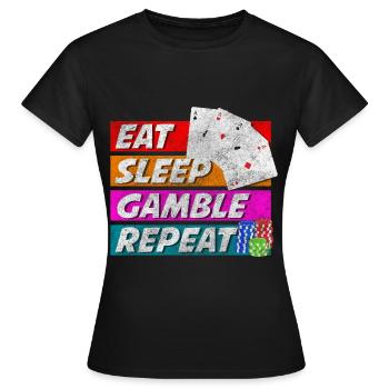 Kartenspieler Casino Blackjack Pokern - Frauen T-Shirt - Schwarz - Vorne - AI Model Female 172 dark (172cm)