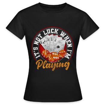 Kartenspiel Casino Pokerface All In - Frauen T-Shirt - Schwarz - Vorne - AI Model Female 172 dark (172cm)