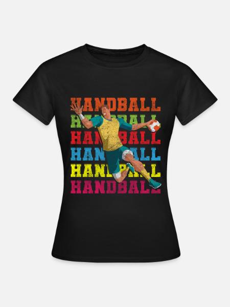 Handballer SIeger Sprungwurf - Frauen T-Shirt - Schwarz