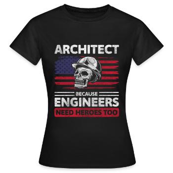 Architekt Baumeister - Frauen T-Shirt - Schwarz - Vorne - AI Model Female 172 dark (172cm)