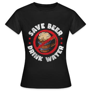 Bier Alkoholiker Vernunft Motivation - Frauen T-Shirt - Schwarz - Vorne - AI Model Female 172 dark (172cm)