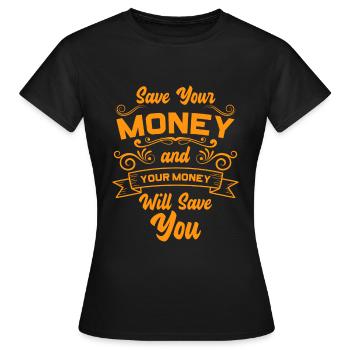 Dollars de millionnaire de richesse - T-shirt Femme - noir - Devant - AI Model Female 172 dark (172cm)