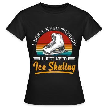 Patinage sur glace Patins à glace Patinoire - T-shirt Femme - noir - Devant - AI Model Female 172 dark (172cm)
