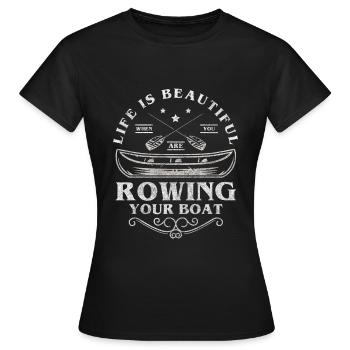 Ruderer Steuermann Wettkampf Kraftsport - Frauen T-Shirt - Schwarz - Vorne - AI Model Female 172 dark (172cm)