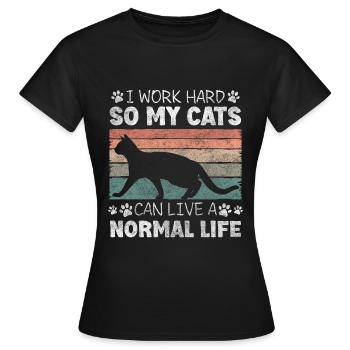 Katzenliebhaber Stubentiger Tierliebe - Frauen T-Shirt - Schwarz - Vorne - AI Model Female 172 dark (172cm)