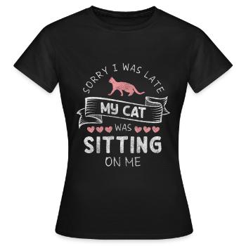 Katzen Stubentiger Katzenlady Süß - Frauen T-Shirt - Schwarz - Vorne - AI Model Female 172 dark (172cm)