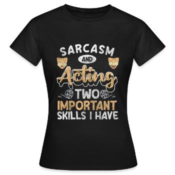 Schauspielerin Prominent Vorhang - Frauen T-Shirt - Schwarz - Vorne - AI Model Female 172 dark (172cm)