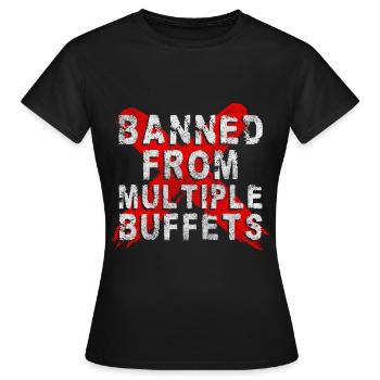 Buffet Hunger Hotel Frequent Eater - T-shirt Femme - noir - Devant - AI Model Female 172 dark (172cm)