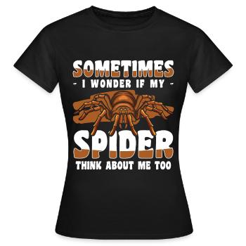 Spinnennetz Krabbeln - Frauen T-Shirt - Schwarz - Vorne - AI Model Female 172 dark (172cm)