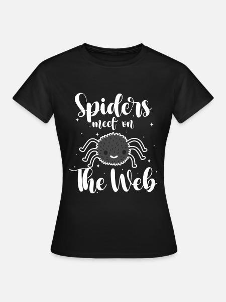 Spinne Halloween Tarantel - Frauen T-Shirt - Schwarz