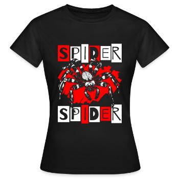 Spinne Natur Arachniden Acht Augen - Frauen T-Shirt - Schwarz - Vorne - AI Model Female 172 dark (172cm)