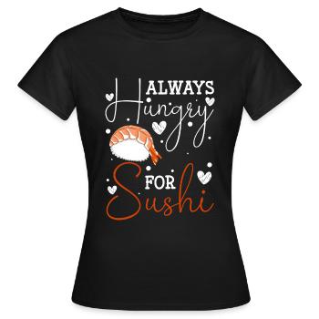 Sushi Food Maki Chopsticks - Women's T-Shirt - black - Front - AI Model Female 172 dark (172cm)