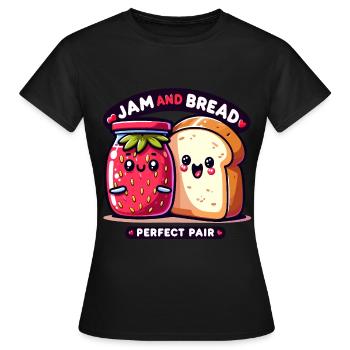 Marmelade und Brot, das perfekte Paar - Frauen T-Shirt - Schwarz - Vorne - AI Model Female 172 dark (172cm)