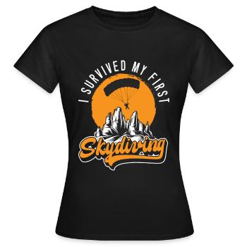 Parachutisme, Adrénaline, Chute libre - T-shirt Femme - noir - Devant - AI Model Female 172 dark (172cm)