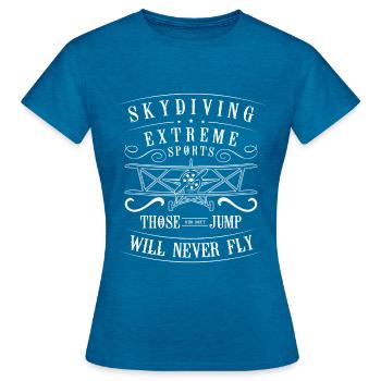Parachutist Airplane Freefall Sport - Women's T-Shirt - antique blue sapphire heather - Front - AI Model Female 172 dark (172cm)
