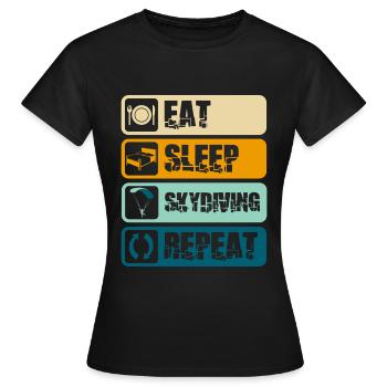 Parachutisme Ciel Chute libre - T-shirt Femme - noir - Devant - AI Model Female 172 dark (172cm)