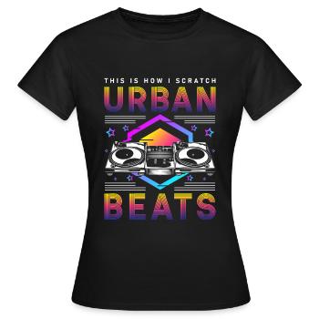Schallplatte Disko Rave - Frauen T-Shirt - Schwarz - Vorne - AI Model Female 172 dark (172cm)