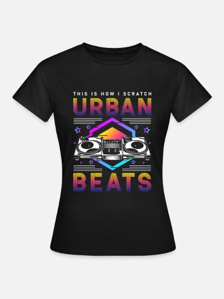 Schallplatte Disko Rave - Frauen T-Shirt - Schwarz