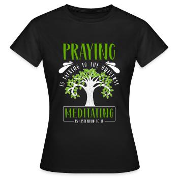 Yoga Zen Achtsamkeit - Frauen T-Shirt - Schwarz - Vorne - AI Model Female 172 dark (172cm)