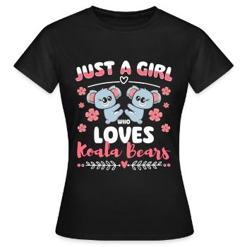 Zoo des koalas marsupiaux - T-shirt Femme - noir - Devant - AI Model Female 172 dark (172cm)