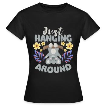 Eucalyptus moelleux Marsupial Outback - T-shirt Femme - noir - Devant - AI Model Female 172 dark (172cm)