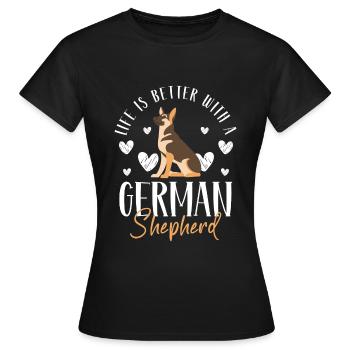 Schäferhund Herrchen Rassehund Deutsch - Frauen T-Shirt - Schwarz - Vorne - AI Model Female 172 dark (172cm)