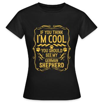 Service de protection des chiens de garde - T-shirt Femme - noir - Devant - AI Model Female 172 dark (172cm)