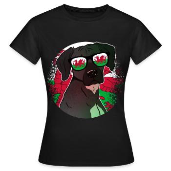Wales - Women's T-Shirt - black - Front - AI Model Female 172 dark (172cm)