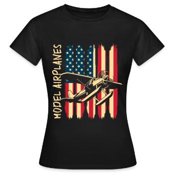 Maquettiste Modélisme Vol Hobby Pilote Aviateur - T-shirt Femme - noir - Devant - AI Model Female 172 dark (172cm)