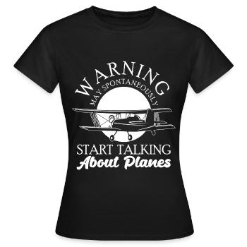 Maquette d’avion - T-shirt Femme - noir - Devant - AI Model Female 172 dark (172cm)