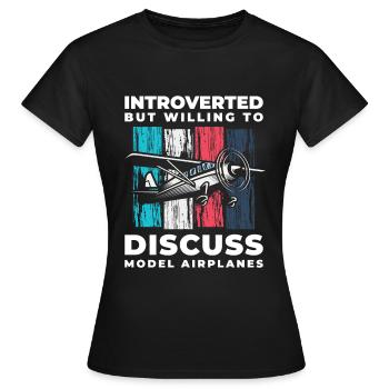 Modellbauer Modellfliegen Hobbypilot Flieger - Frauen T-Shirt - Schwarz - Vorne - AI Model Female 172 dark (172cm)