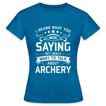 Archer arc et flèche visée Sports - T-shirt Femme - bleu saphir antique chiné - Devant - AI Model Female 172 dark (172cm)