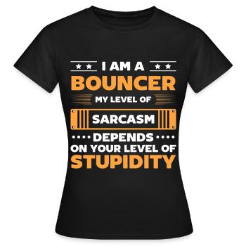 Videur Sécurité Fête forte - T-shirt Femme - noir - Devant - AI Model Female 172 dark (172cm)