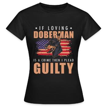 Dobermann Haustier Diensthund - Frauen T-Shirt - Schwarz - Vorne - AI Model Female 172 dark (172cm)