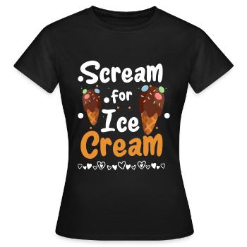 Eiscreme Eisdiele Softeis - Frauen T-Shirt - Schwarz - Vorne - AI Model Female 172 dark (172cm)