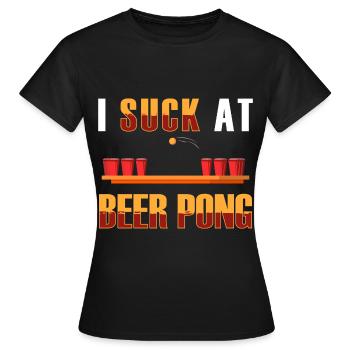 Beerpong Pong - Frauen T-Shirt - Schwarz - Vorne - AI Model Female 172 dark (172cm)