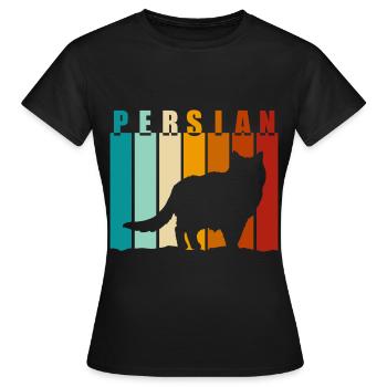 Perser Stubentiger Kätzchen Katzenlady - Frauen T-Shirt - Schwarz - Vorne - AI Model Female 172 dark (172cm)