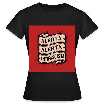 Alerta Antifascist - Women's T-Shirt - black - Front - AI Model Female 172 dark (172cm)
