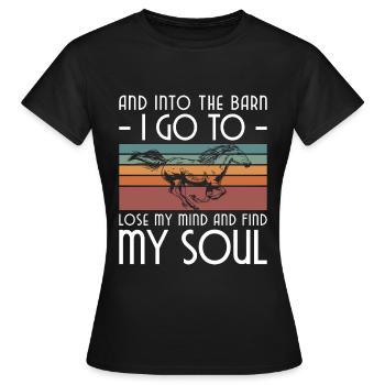 Chevaux Cavalier Etalon - T-shirt Femme - noir - Devant - AI Model Female 172 dark (172cm)