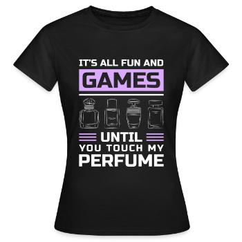 Duft Riechen Parfümeur Sammler - Frauen T-Shirt - Schwarz - Vorne - AI Model Female 172 dark (172cm)