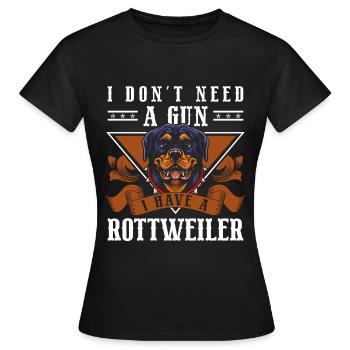 Rottweiler Hunderasse Wachhund Vierbeiner - Frauen T-Shirt - Schwarz - Vorne - AI Model Female 172 dark (172cm)