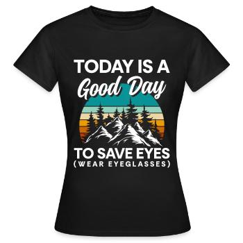 Brillen Brillenschlange Optiker Augenoptik - Frauen T-Shirt - Schwarz - Vorne - AI Model Female 172 dark (172cm)