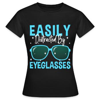 Spectacle wearers short-sighted optics - Women's T-Shirt - black - Front - AI Model Female 172 dark (172cm)
