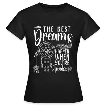 Dreaming Spiritual Motivation Esotericism - Women's T-Shirt - black - Front - AI Model Female 172 dark (172cm)