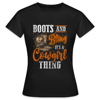 Cowboy Lasso Bandit du désert - T-shirt Femme - noir - Devant - AI Model Female 172 dark (172cm)