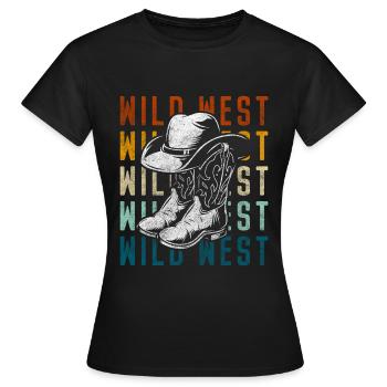 Wild West Courage Texas - T-shirt Femme - noir - Devant - AI Model Female 172 dark (172cm)