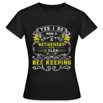 Abeille mellifère Reproduction Pollinisation en nid d’abeille - T-shirt Femme - noir - Devant - AI Model Female 172 dark (172cm)