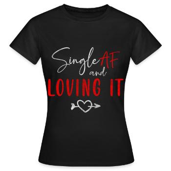 Alleinstehend Partnersuche Spaß Flirt - Frauen T-Shirt - Schwarz - Vorne - AI Model Female 172 dark (172cm)