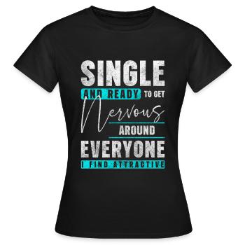 Relationship Love Flirt - Women's T-Shirt - black - Front - AI Model Female 172 dark (172cm)