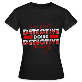 Des fouineurs enquêtent sur un agent secret - T-shirt Femme - noir - Devant - AI Model Female 172 dark (172cm)